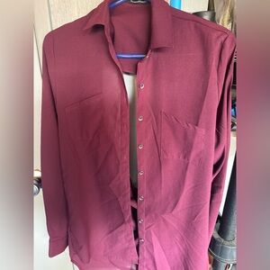 Burgundy Button-Down Shirt (Foreign Exchange)